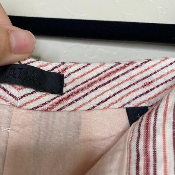 ATM Anthony Thomas Melillo NWT Striped Pleated Linen Shorts 4 - Picture 7 of 9